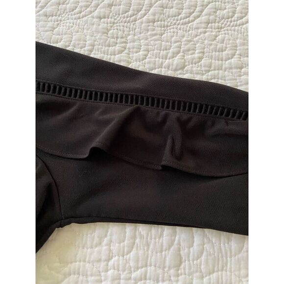 New York & Company 7th Avenue Black High Neck Ruffle Sleeve Blouse Size S​ - Picture 7 of 12